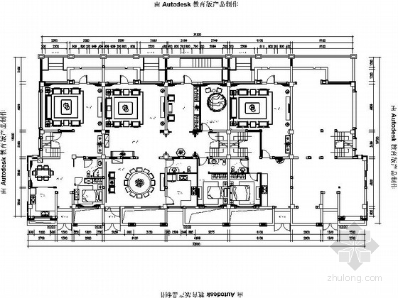 室内设计效果图CAD资料下载-[大理]中式典雅大气别墅室内设计CAD施工图(含效果图）