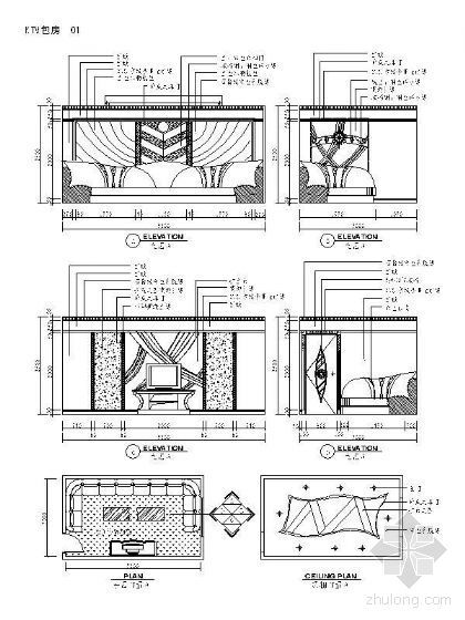 日式榻榻米房间设计图资料下载-KTV包房间设计图Ⅱ