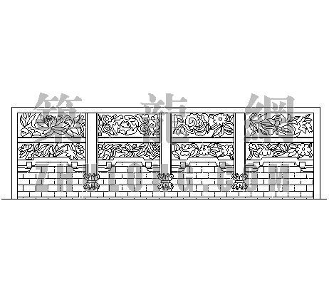 cad造型墙资料下载-中式造型墙003