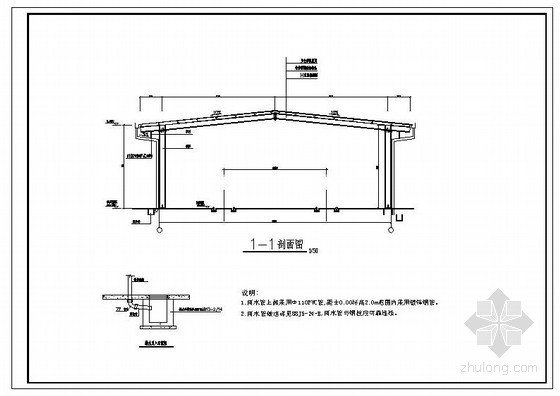 车棚轻钢结构施工方案资料下载-某门式刚架车棚结构设计图
