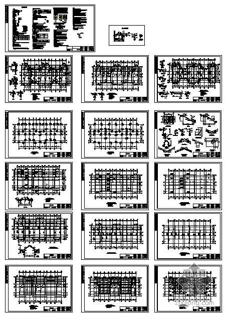 两层别墅异型柱结构施工图资料下载-某异型柱框架联体结构图