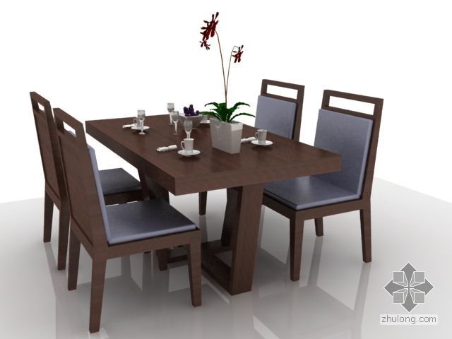 4人餐桌模型资料下载-4人餐桌椅