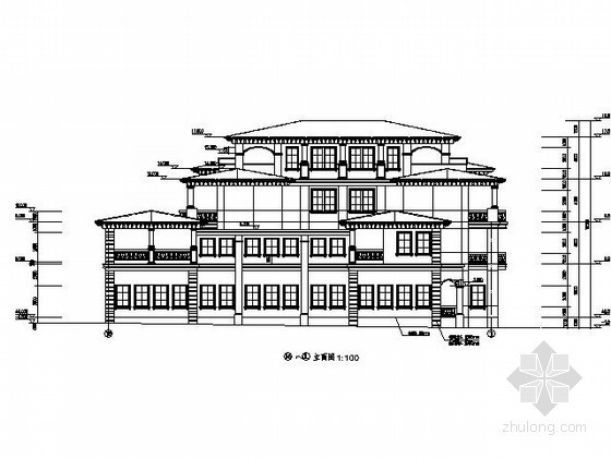 某四层豪华别墅建筑施工图（2000平方米以上）-图5