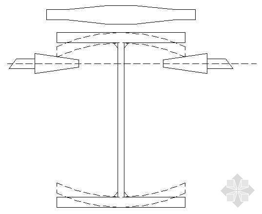 翼角节点大样图资料下载-H型构件翼缘角变形加力矫正方法示意图(辊压矫正机)