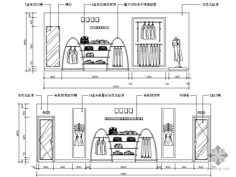 森马服装店设计立面图资料下载-服装专卖店立面图