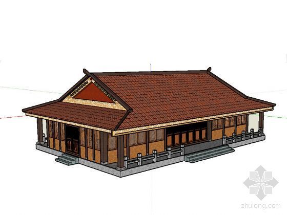 草图大师中式建筑模型资料下载-中式建筑