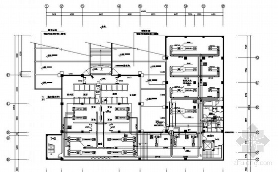 会所建筑CAD平面图资料下载-某会所空调平面图