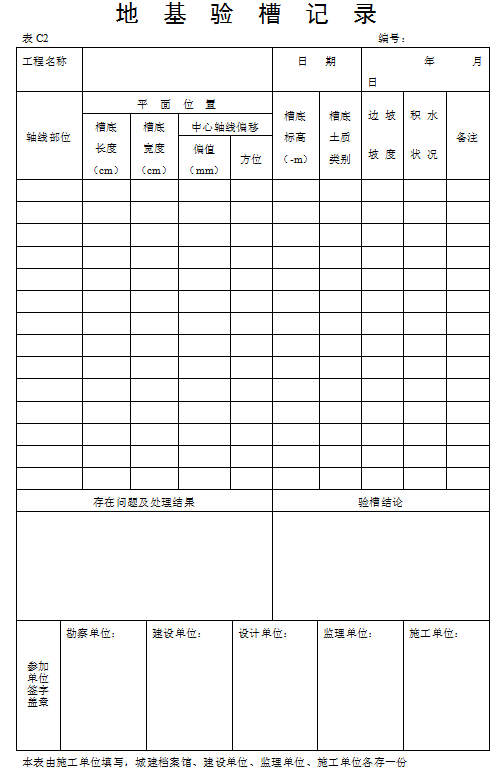 建筑工程资料(全套)-地 基 验 槽 记 录