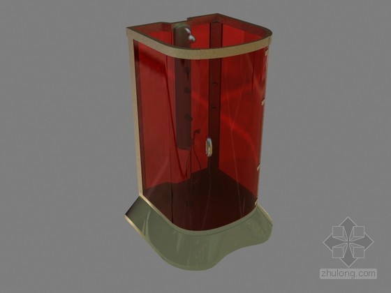 整体卫浴施工工艺培训资料下载-漂亮整体浴室3D模型下载
