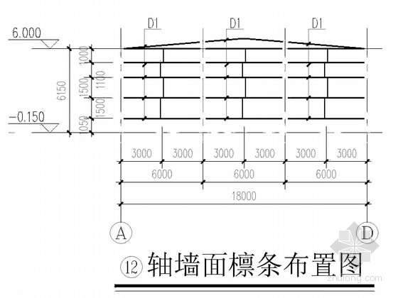 墙面檩条布置图