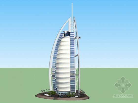 帆船SketchUp模型资料下载-帆船酒店SketchUp模型下载