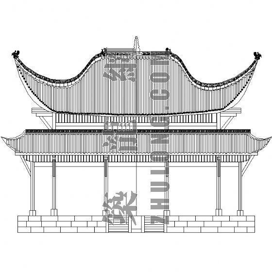 楼阁立面资料下载-长宁县文庙大成殿竣工图