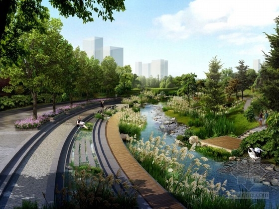 [哈尔滨]“动态”城市滨水景观绿化设计方案