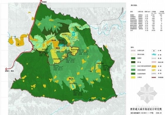 [陕西]陵园风景名胜区总体规划方案（控规）-陵园风景名胜区环境容量控制图