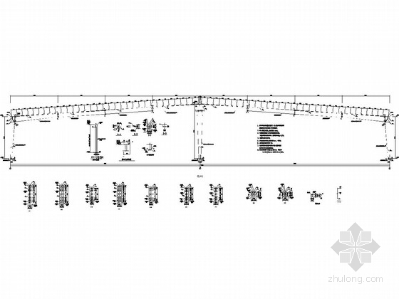 [唐山]门式刚架结构建材公司成品库房结构施工图-钢架图 