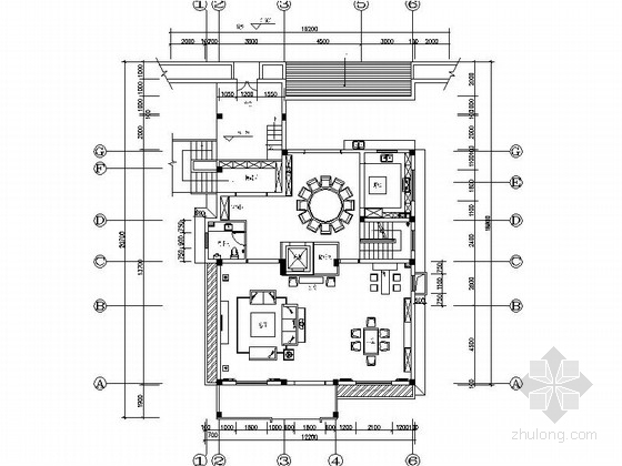 中式客厅装修样板间资料下载-[浙江]园林城市新中式三层别墅样板间装修施工图（含效果）