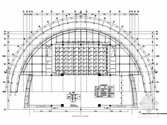 [西部]8万平内外壳钢桁架结构歌剧院钢结构施工图-后舞台顶22.950(梁顶)钢梁布置图