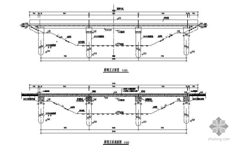 三跨结构的图资料下载-某三跨公路桥设计图