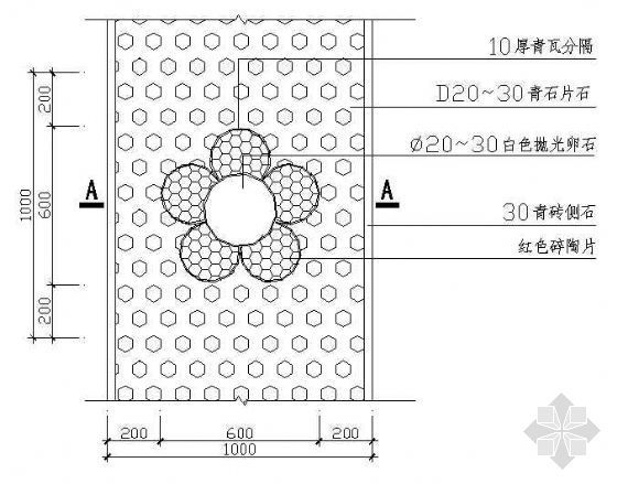 1米深钢筋基础详图资料下载-1米园路花纹详图