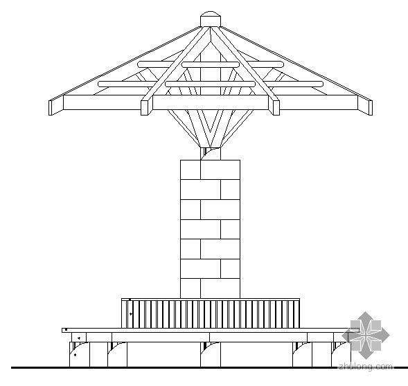 木坐椅详图资料下载-小区独体休闲亭施工详图