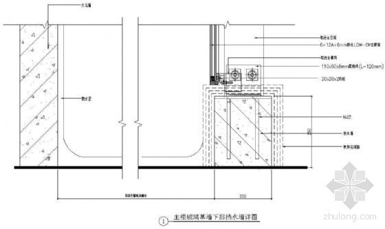 幕墙下部挡水墙详图（三）