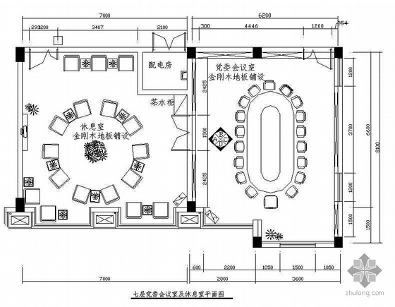 大型会议室建筑施工图资料下载-某会议室装饰施工图