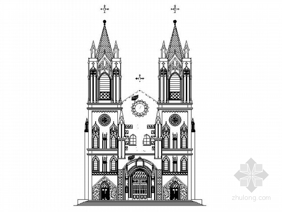 欧式风格教堂建筑施工图资料下载-[内蒙古]欧式风格教堂建筑施工图（知名设计所）