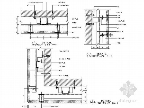 墙面石材挂板cad资料下载-成套石材装饰墙面造型节点详图CAD图块下载