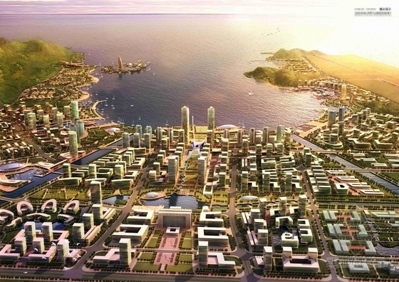 [大连]滨海城市商业中心区概念设计规划方案-效果图
