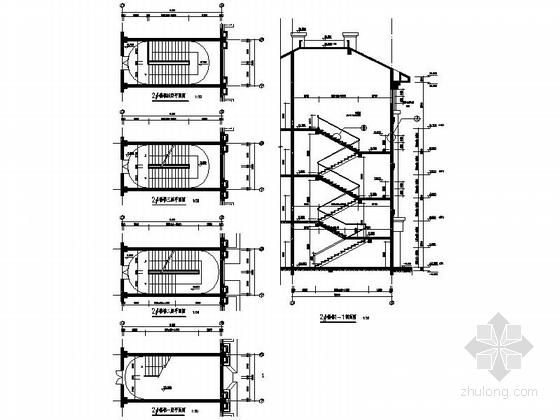 [浙江]五层新中式风格中学实验楼建筑施工图-五层新中式风格中学实验楼大样图