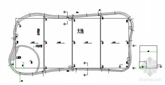 钢管混凝土节点图纸资料下载-某游泳池平面及节点图纸