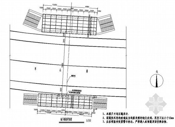 景观广场入口设计su资料下载-某广场地下通道入口雨篷结构设计图（2011.11）