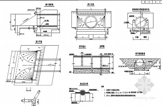 [湖南]双向4车道一级公路工程施工图设计466页（路桥涵通道交安）-圆管涵洞口接头设计