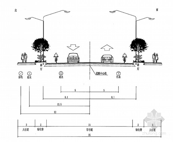 城市次干道标准设计资料下载-[PDF]城市次干道工程及附属物工程设计套图（113页 给排水 交通工程 弱电）