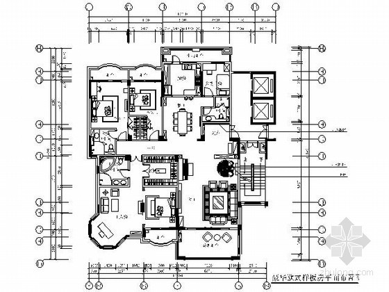 四室样板房施工图资料下载-[广州]豪华欧式四室两厅样板房施工图