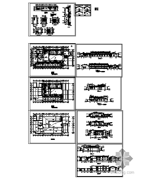 某徽派二层度假村酒店建筑方案图- 