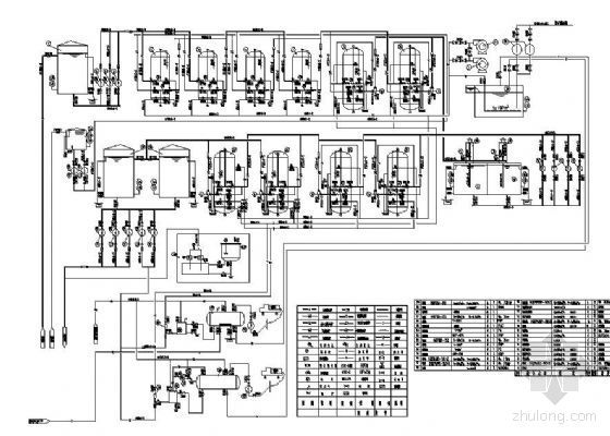 锅炉系统工艺流程图资料下载-某120T除盐水系统工艺流程图