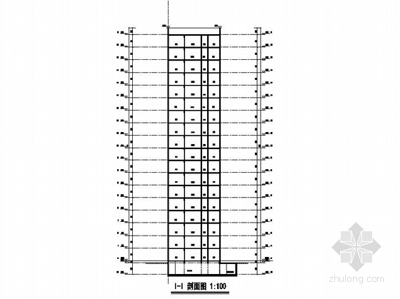 [上海]点板结合布局公共租赁房建筑设计方案文本（含CAD图）-点板结合布局公共租赁房建筑剖面图