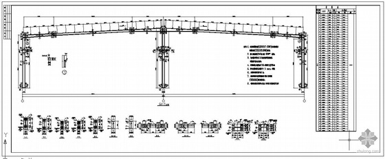 某2×24米跨带吊车轻钢厂房建筑结构设计图- 