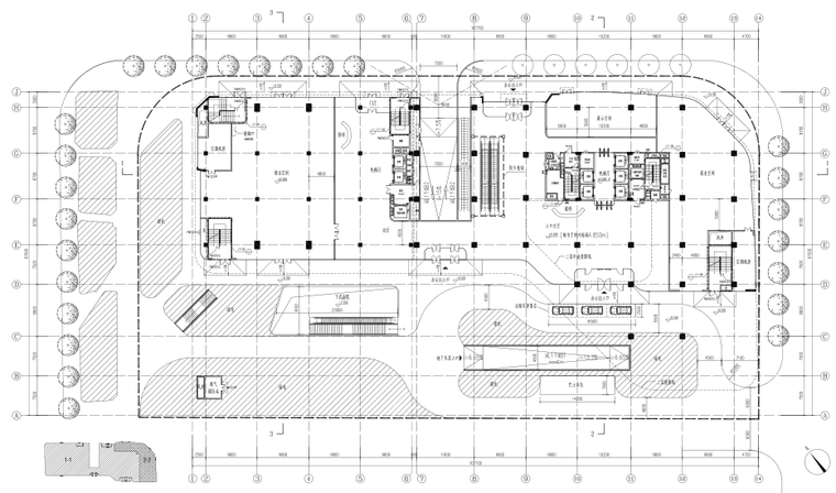 [上海]吉富大楼高层商务办公楼总体文本-一层平面图