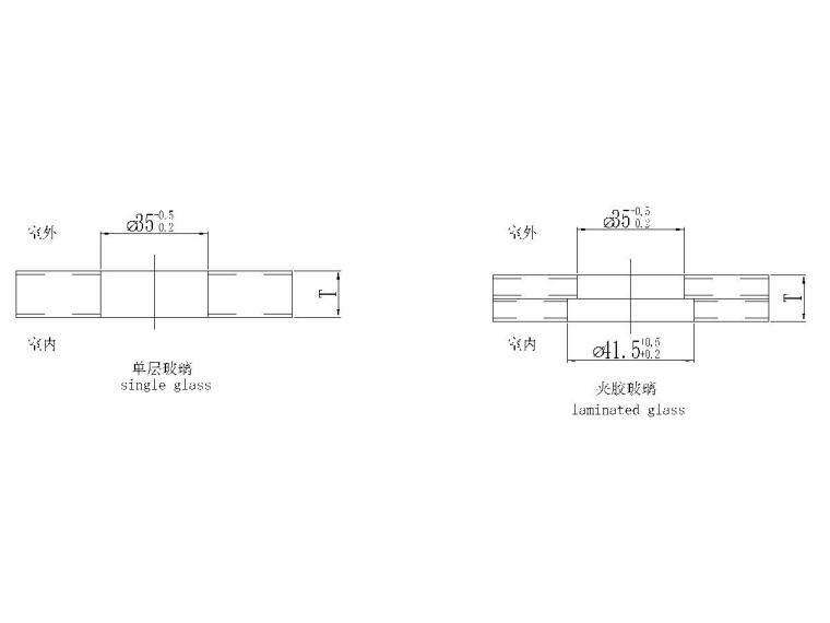 木质玻璃顶廊架施工图资料下载-玻璃开孔施工图