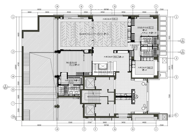 [北京]中赫万柳书院样板间施工图合辑(梁建国+梁景华+李玮珉+空间进化+索普设计）-6 3#D1首层地坪配置平面图_看图王