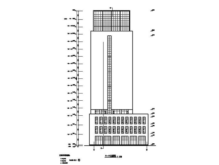 [宁夏]高层框剪结构美容医院建筑施工图-高层框剪结构美容医院建筑立面图