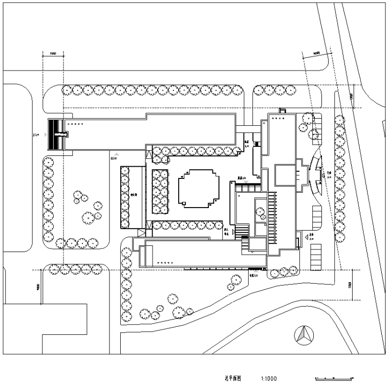滨州职业技术学院医学实验楼室内设计施工图（10张）-总平面图