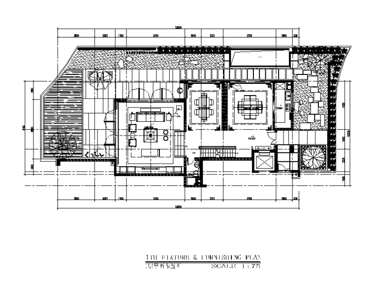 新中式别墅建筑cad图资料下载-[天津]新中式别墅设计CAD施工图（含效果图）