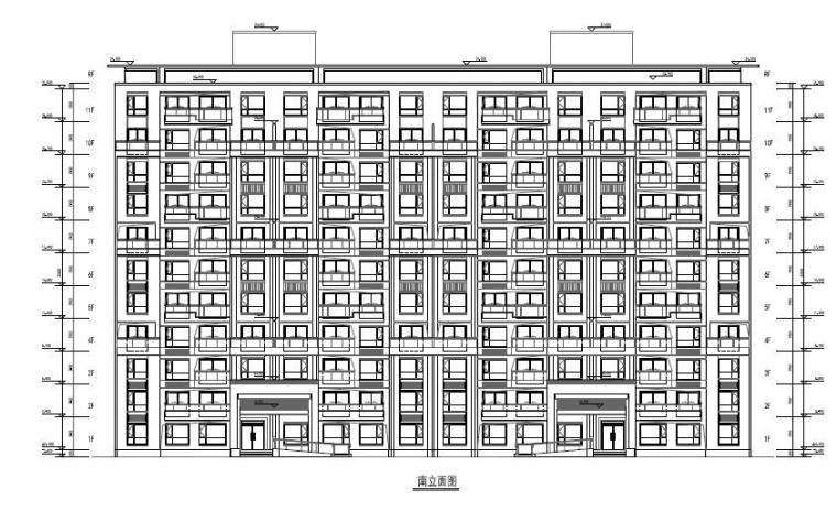 [江苏]园林式布局小高层及多层住宅建筑设计方案图（含CAD）-园林式布局小高层及多层住宅建筑剖面图