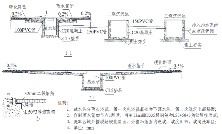 郑州市轨道交通5号线两站两区间土建工程施工组织设计（近500页）-施工现场洗车池施工示意图