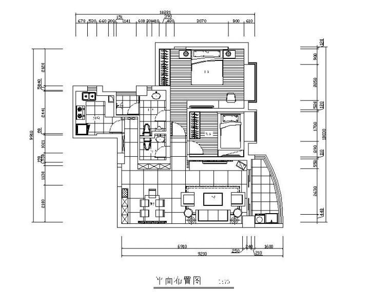 福建现代简约资料下载-[厦门]现代简约两室一厅住宅室内设计施工图