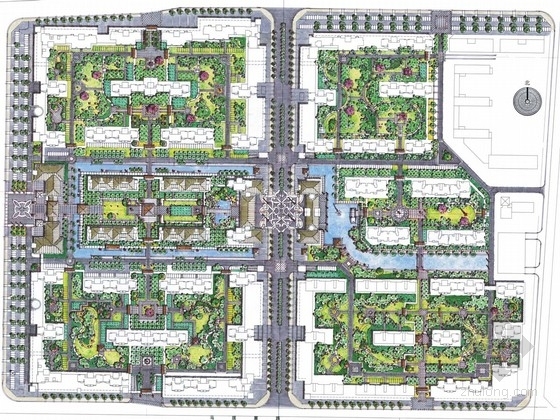 居住区总平面图ps素材资料下载-[西安]现代休闲舒适居住区景观规划设计方案