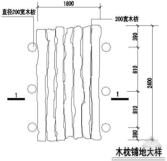 岔枕资料下载-木枕铺地大样